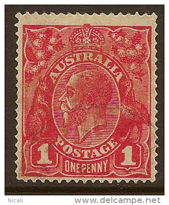 AUSTRALIA 1916 1d Bright Scarlet SG 47 U #LW24 - Used Stamps