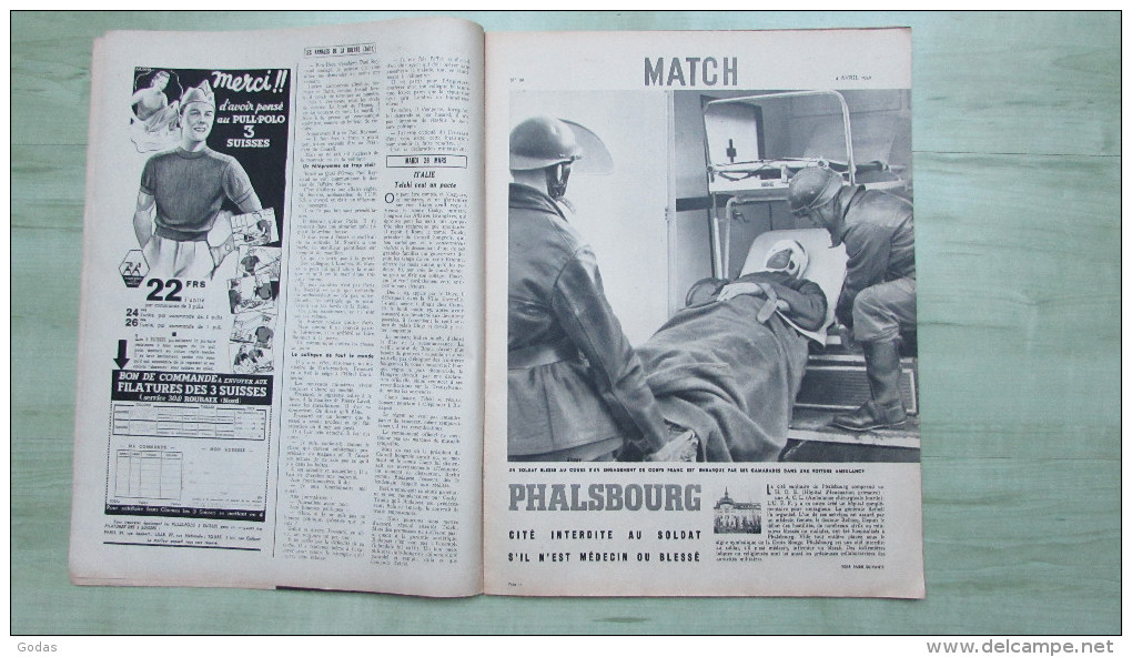 Revue MATCH - 4 Avril 1940 - Mort De Boby Chien Estafeette - Phalsbourg - Carol De Roumanie - Hangoe - Français