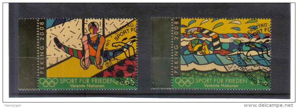 JOO1273 UNO WIEN 2008  MICHL  545/46  Used / Gestempelt - Used Stamps