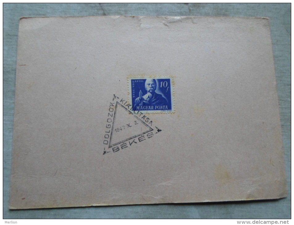 Hungary- Tábori Postai Levelezölap - Dolgozók Kiállítása - BÉKÉS 1947     D128916 - Postmark Collection