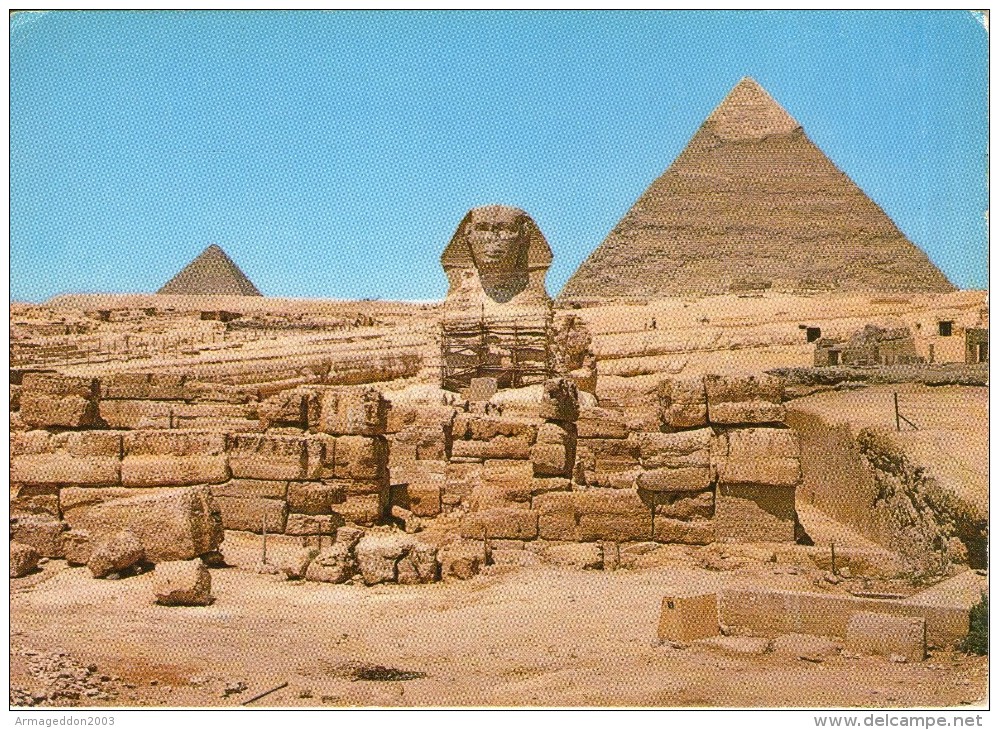 W34 /  EGYPTE  CPSM GIZA LE GRAND SPHINX  VOYAGEE  VOIR DOS - Sphinx