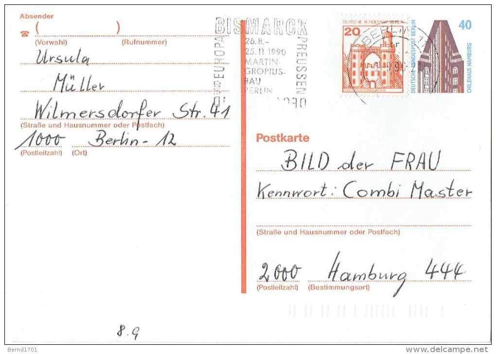 Germany / Berlin - Postkarte Echt Gelaufen / Postcard Used (D1248) - Postcards - Used