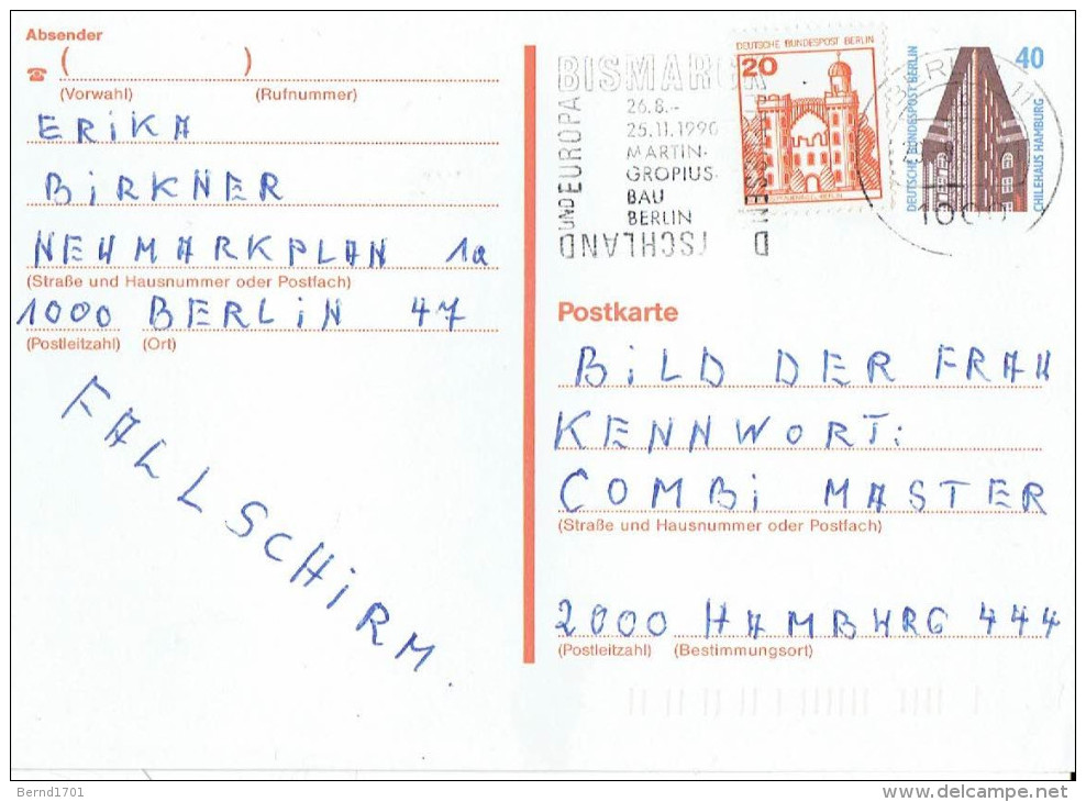 Germany / Berlin - Postkarte Echt Gelaufen / Postcard Used (D1250) - Postales - Usados