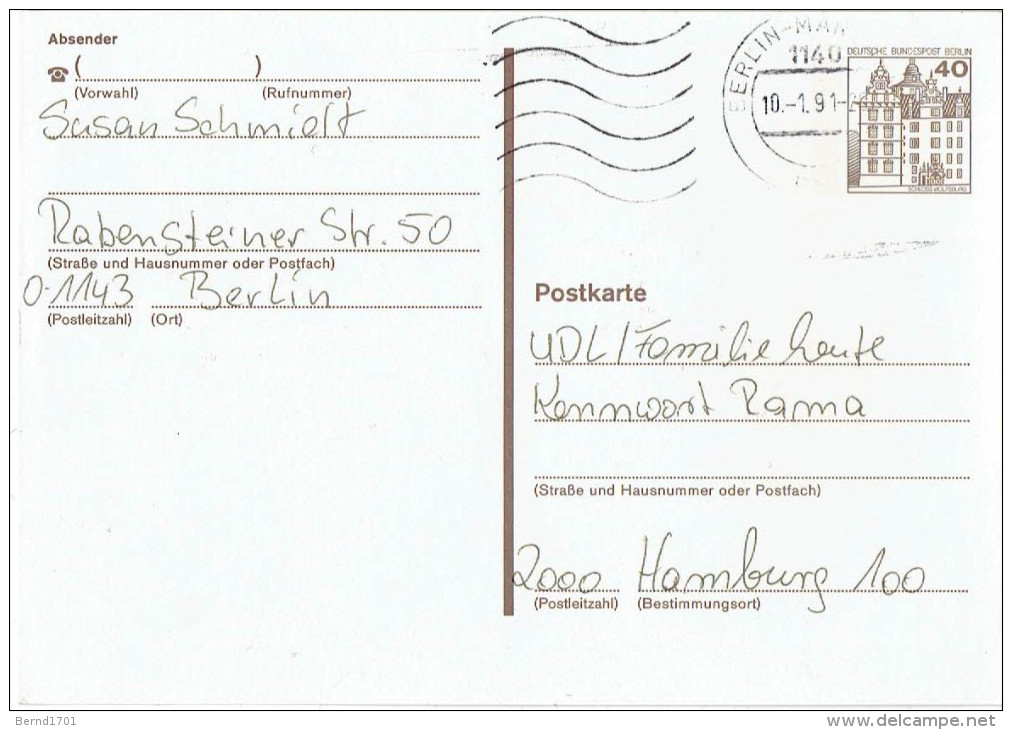 Germany / Berlin - Postkarte Echt Gelaufen / Postcard Used (D1252) - Cartoline - Usati