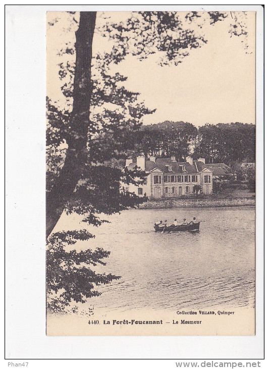 LA  FORÊT FOUESNANT (29-Finistère), Le Mesmeur, Rameurs Sur Canot, Ed. Villard 1920 Environ - La Forêt-Fouesnant