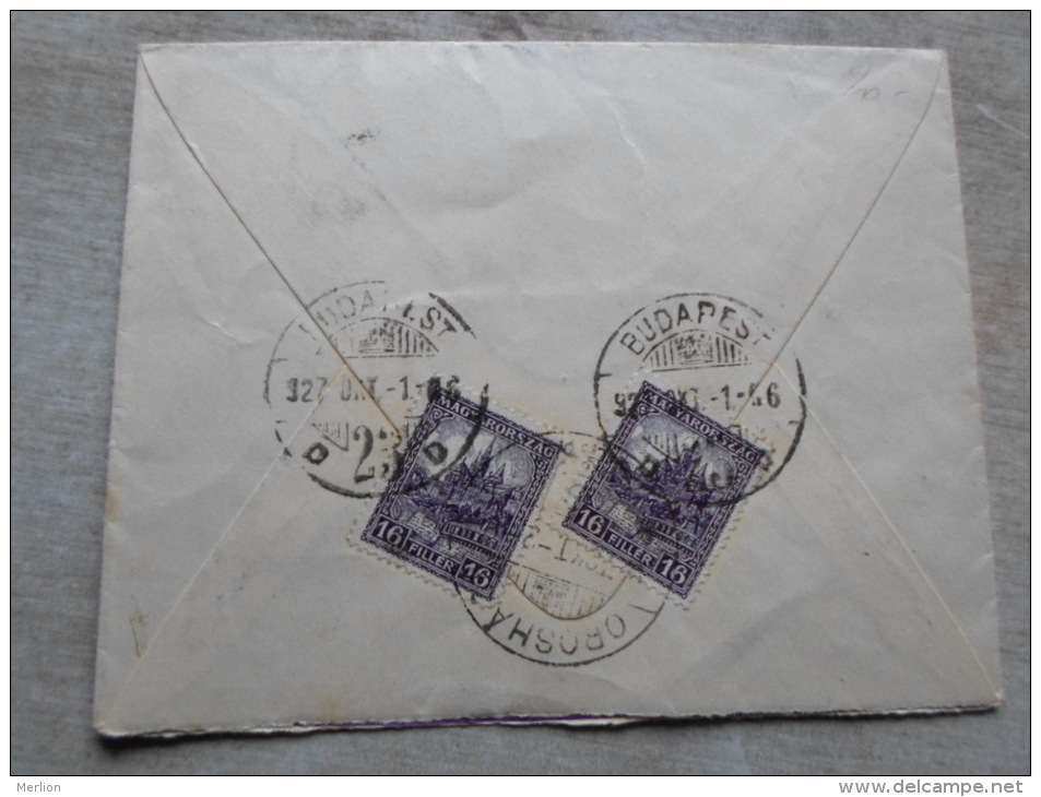 Hungary Registered Cover - Budapest - Orosháza - 1927  - D128966 - Storia Postale