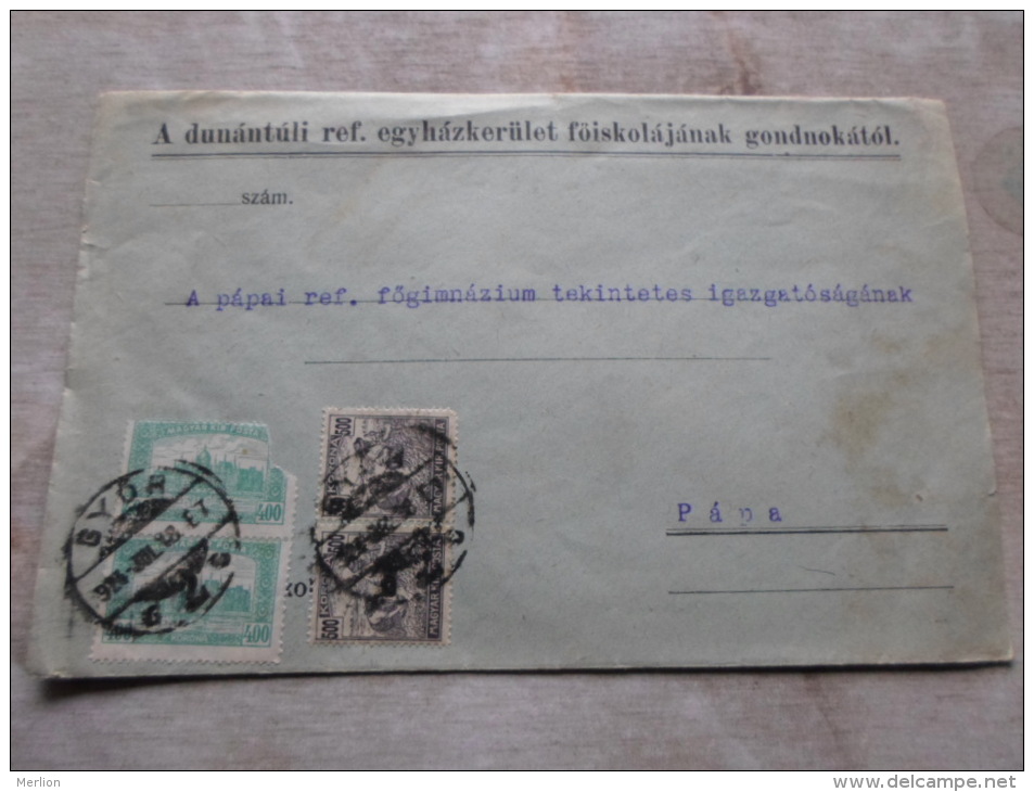 Hungary  Cover -A Dunántúli Ref.egyh. GYÖR -to PÁPA - 1924    D128970 - Storia Postale