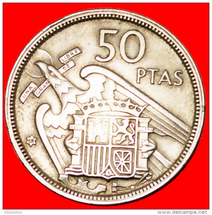 * GENERALISSIMO FRANCO (1936-1975): SPAIN ★ 50 PESETAS 1958 (1957)! LOW START! NO RESERVE!!! - 50 Pesetas
