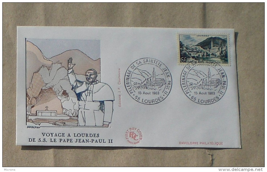 FDC   VOYAGE A LOURDES DE S.S. LE PAPE JEAN PAUL II   1983       0109 - 1980-1989