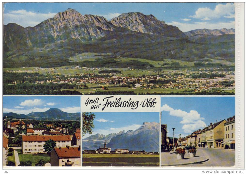 Gruß Aus FREILASSING - Panorama, Ortsansicht ...., BAHNPOST:  München - Salzburg 1971 - Freilassing