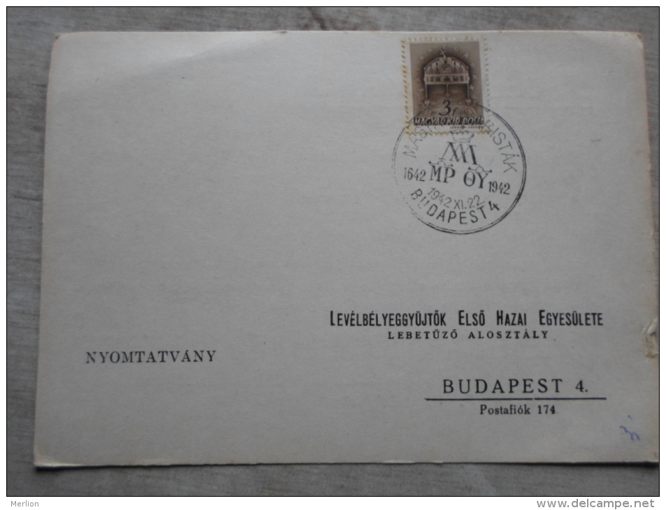 Hungary  -Magyar Piaristák Budapest- Levélbélyeggy. Elsö H. Egy. Budapest  -alkalmi Bélyegzés    1942  D128996 - Hojas Conmemorativas