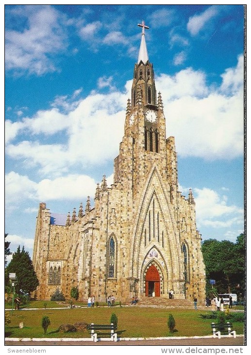 BR.- Canela. Rio Grande Do Sul. Kathedraal Igreja Matriz De Nossa Senhora De Lourdes. Catedral De Pedras. Brasil.2 Scans - Andere & Zonder Classificatie