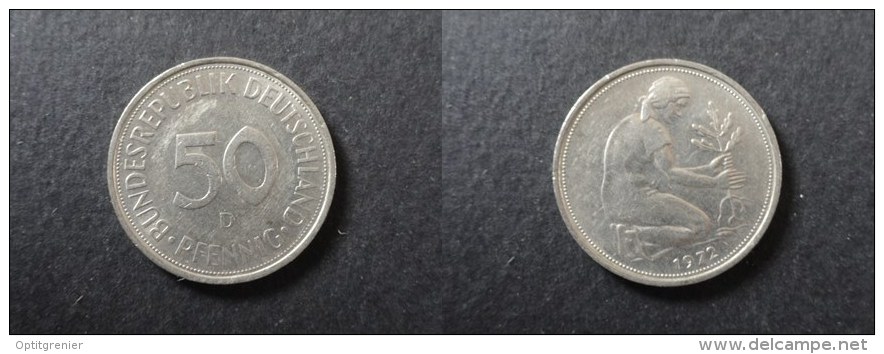 1972 D - 50 PFENNIG - ALLEMAGNE - GERMANY - DEUTSCHLAND - 50 Pfennig