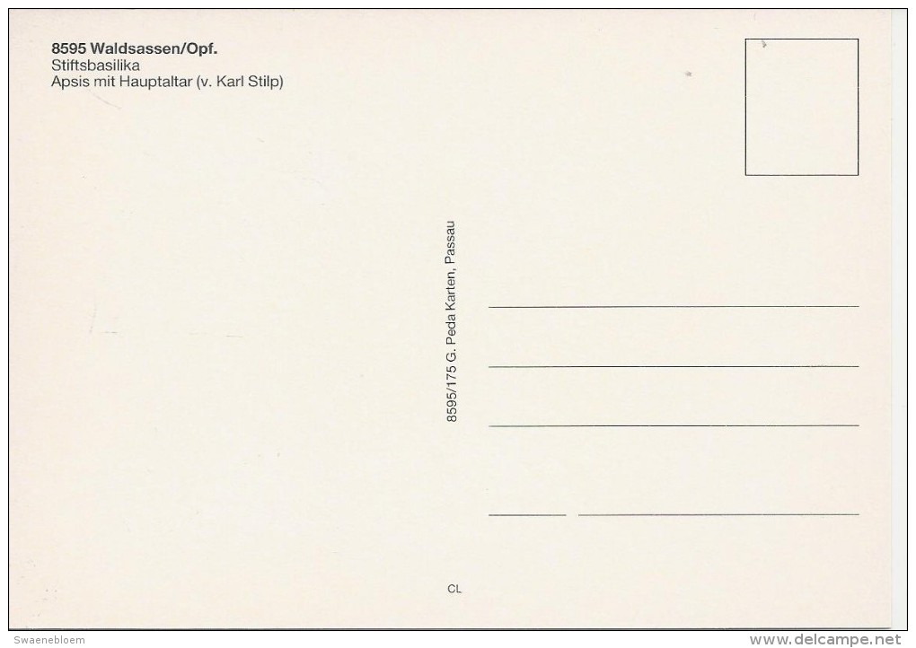 DE.- Waldsassen/Opf. Stiftsbasilika. Apsis Mit Hauptaltar (v Karl Stilp). 2 Scans - Waldsassen