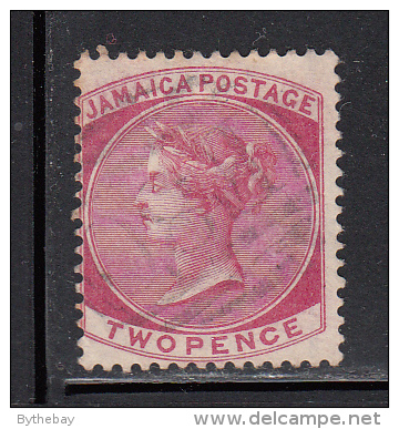 Jamaica Used Scott #8 2p Victoria, Rose Wmk: Crown, CC - Jamaica (...-1961)