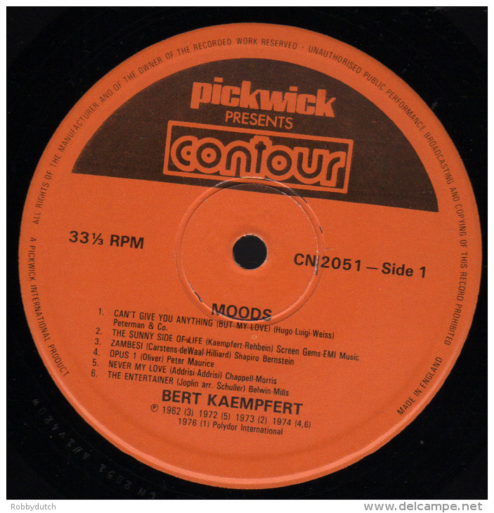 * LP *  BERT KAEMPFERT - MOODS (England 1962) - Instrumentaal