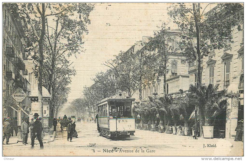 NICE AVENUE DE LA GARE PASSAGE DU TRAMWAY CARTE TOILEE - Straßenverkehr - Auto, Bus, Tram