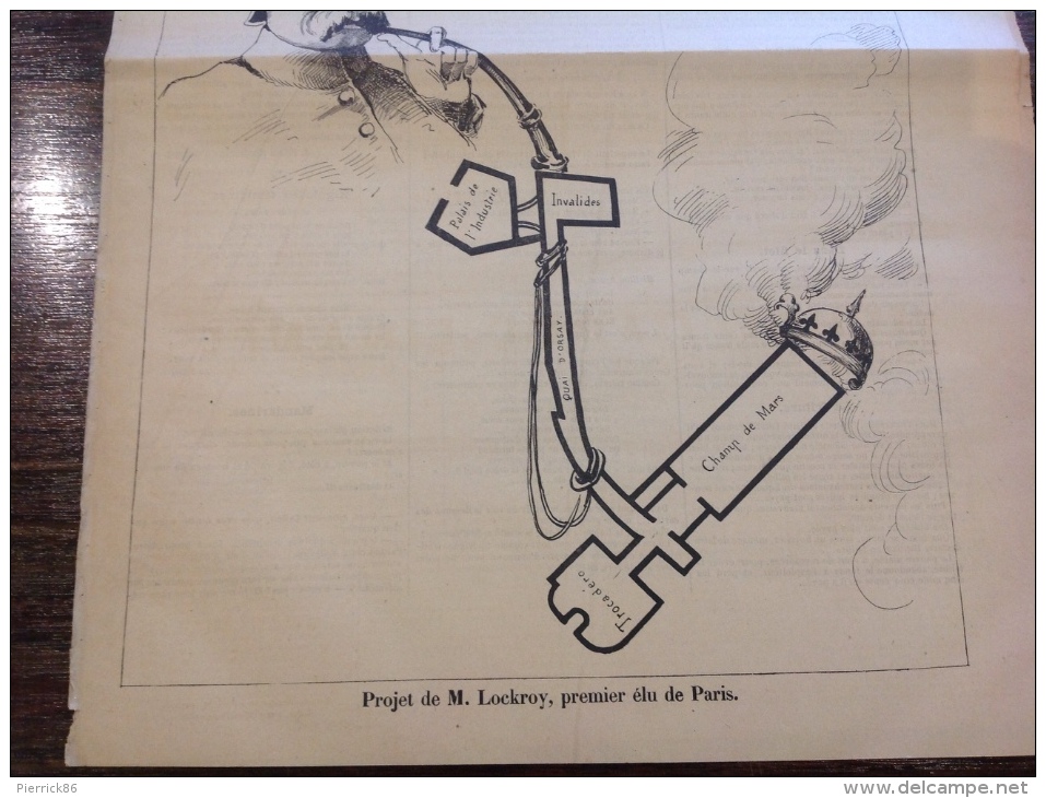 1886 Journal Satirique LA NOUVELLE LUNE / UN SEDAN COMMERCIAL Par COLL TOC - L' EXPOSITION DE 1889 AU CHAMP DE MARS - 1850 - 1899