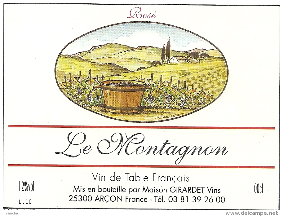 --LE MONTAGNON--12°--100 Cl--MIS EN BOUTEILLE PAR GIRARDET-ARCON-25--tel:03.81.39.26.00-- - Berge