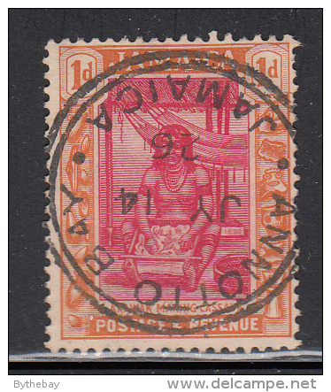 Jamaica Used Scott #89 SG #92w 1p Arawak Making Cassava Multi Crown,  Script CA, Crown To Right SON Cancel: Annotto Bay - Jamaica (...-1961)