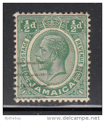 Jamaica Used Scott #101 SG #89ab 1/2p George V 'Bow Flaw' In Right Bow Upper Right Corner Crease - Jamaïque (...-1961)