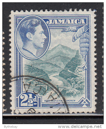 Jamaica Used Scott #120 2 1/2p Scene Near Castleton, St. Andrew - George VI Scenics - Jamaïque (...-1961)