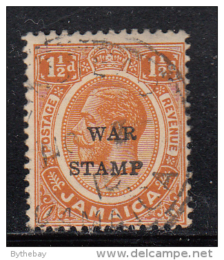 Jamaica Used Scott #MR5a 1 1/2p George V War Stamp With No Period After 'P' - Jamaïque (...-1961)