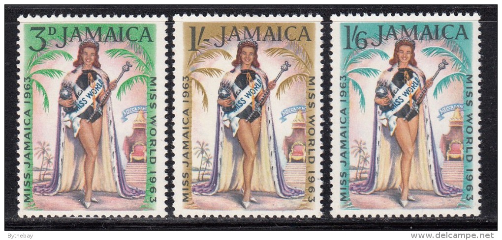 Jamaica MNH Scott #205-#207 Set Of 3 Carole Joan Crawford, Miss World 1963 - Jamaique (1962-...)