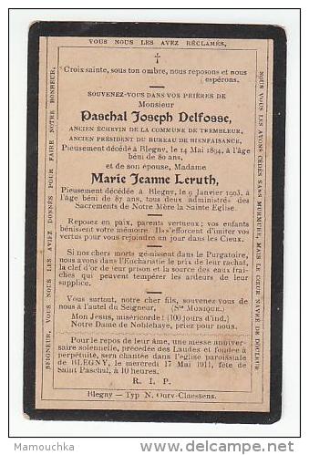 Décès 2 Personnes Paschal Joseph DELFOSSE échevin Trembleur Blegny 1894 Et Son épouse MarieJeanne LERUTH Blegny 1903 - Images Religieuses