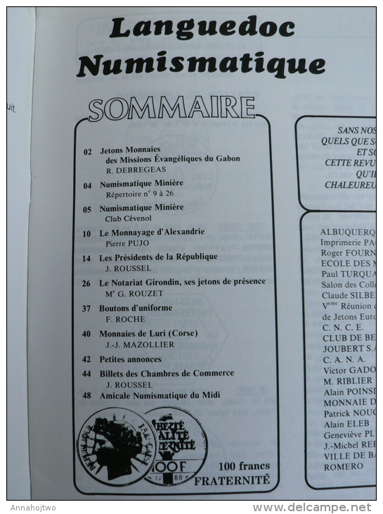 * LANGUEDOC NUMISMATIQUE * N°26 & 29-Alexandrie, Luri ,Mines,Perpignan,Tarusates ,boutons D'uniforme.. - French