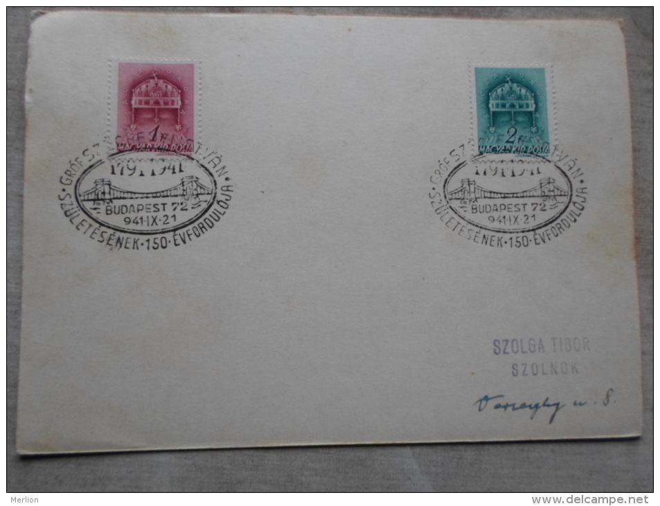 Hungary  -Gróf Széchenyi István  Szül 150 évf.  Budapest 72    1941   -alkalmi Bélyegzés     D129071 - Herdenkingsblaadjes