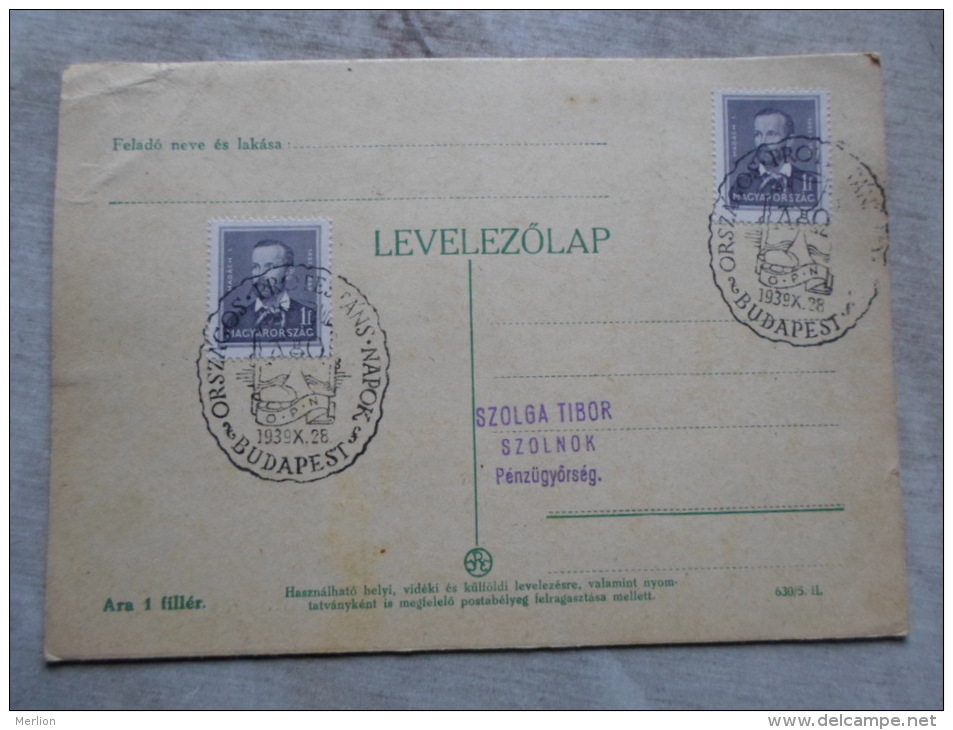 Hungary  Országos Protestáns  Napok  1939  Budapest -alkalmi Bélyegzés     D129092 - Commemorative Sheets