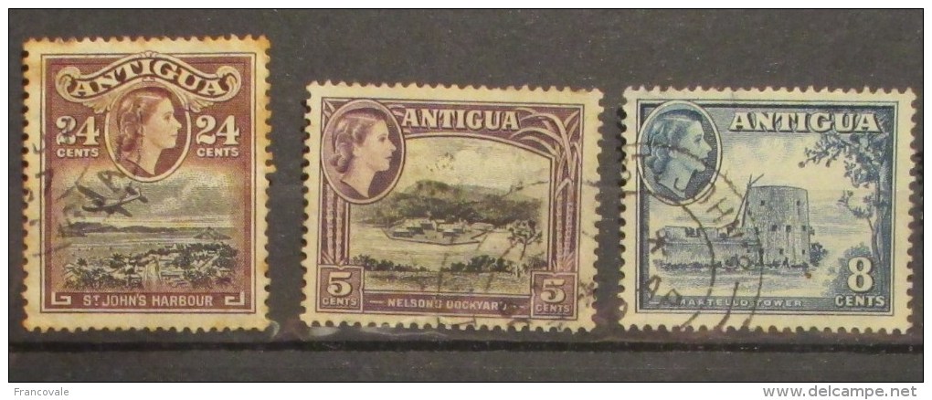 Antigua 1953 Nelson Dockyard 5c Martello Tower 8c St. Johns Harbour 24c - 1858-1960 Kolonie Van De Kroon