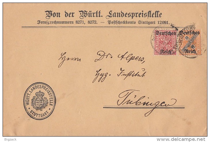 DR Brief Mif Minr.58,61 Stuttgart - Dienstmarken