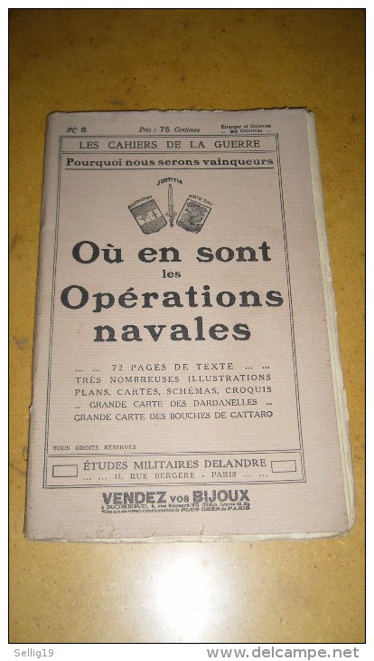 Où En Son Les Opérations Navales ( Les Cahiers De La Guerre ) - Oorlog 1914-18