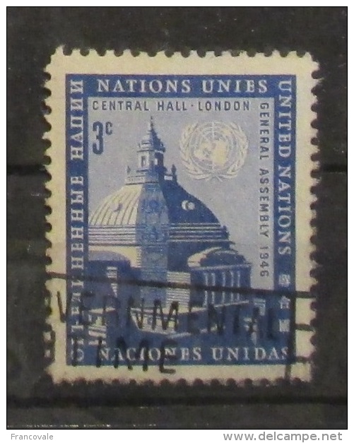 Nazioni Unite United Nations 1958 Central Hall London 3c - Oblitérés
