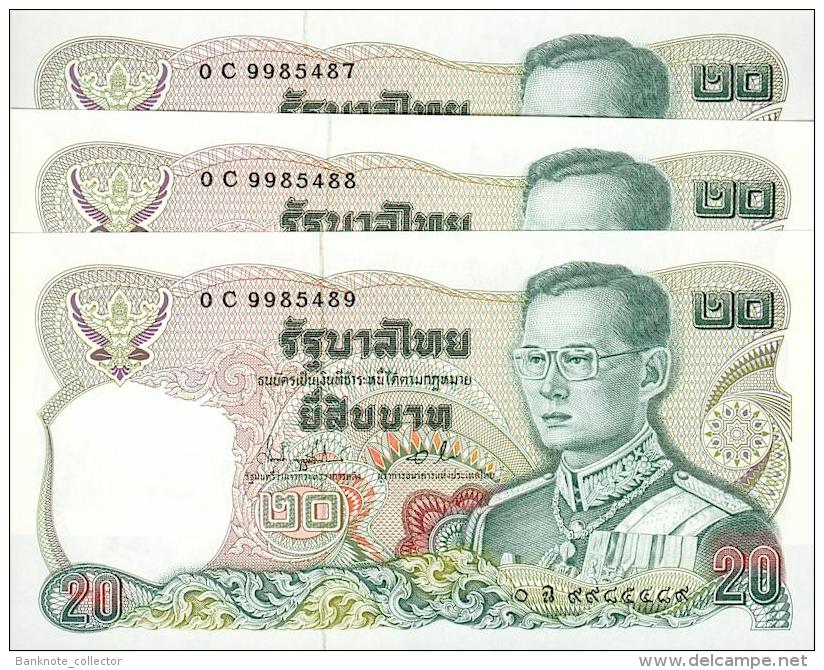 Thailand, 3 X 20 Baht, Pick 88, Sign. 73, 1981, SET, UNC ! - Thailand