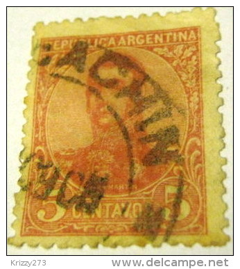 Argentina 1908 General San Martin 5c - Used - Gebruikt