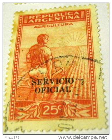 Argentina 1938 Agriculture Official Overprint 25c - Used - Oficiales