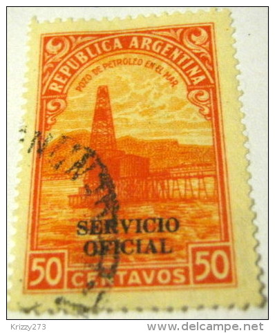 Argentina 1938 Petroleum Oil Wells Official Overprint 50c - Used - Oficiales