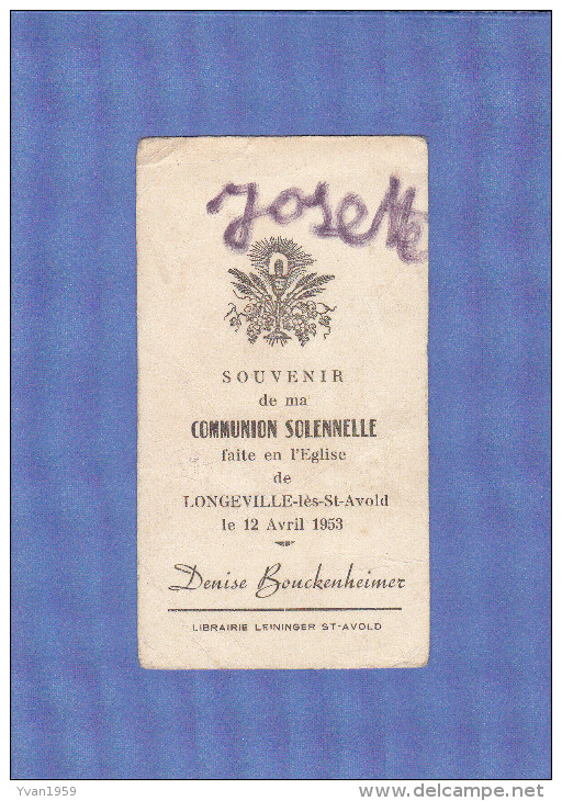 Longeville Les St Avold Souvenir 1953 - Autres & Non Classés