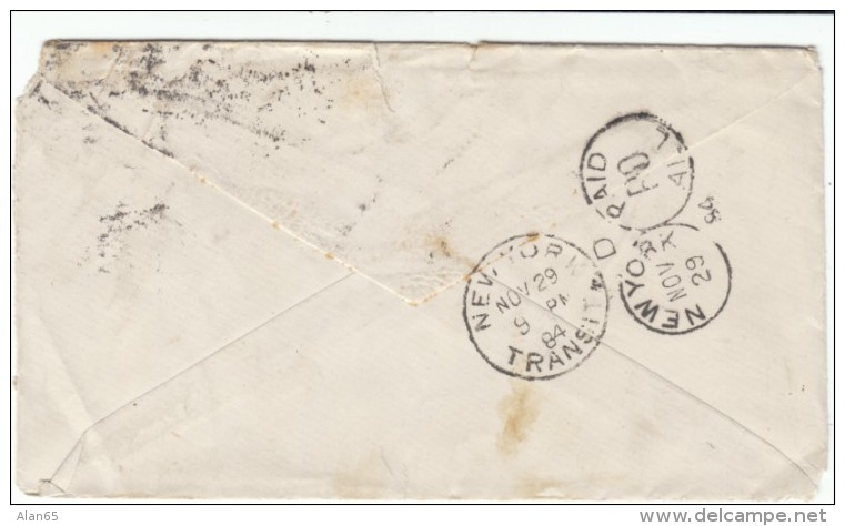 2 1/2 Pence Stamp (Sc#101) On 1884 Cover Sent To Tivoli New York State From Glasgow - Brieven En Documenten