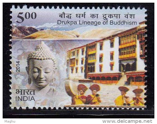 India MNH 2014, Drukpa Lineag,  Buddhism , Buddha, Music Instrument, Mountain, Glacier, - Nuovi