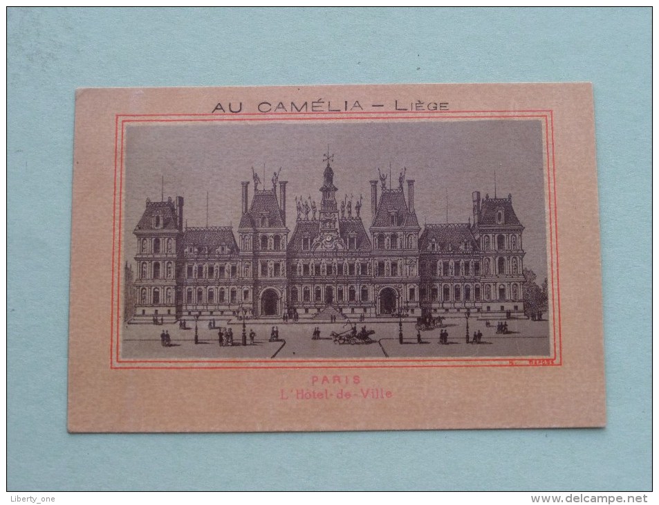 Au Camélia - Liège ( Paris L'Hôtel De Ville ) Form. 127 X 85 Mm. ( Zie Foto's Voor Détail ) ! - Advertising