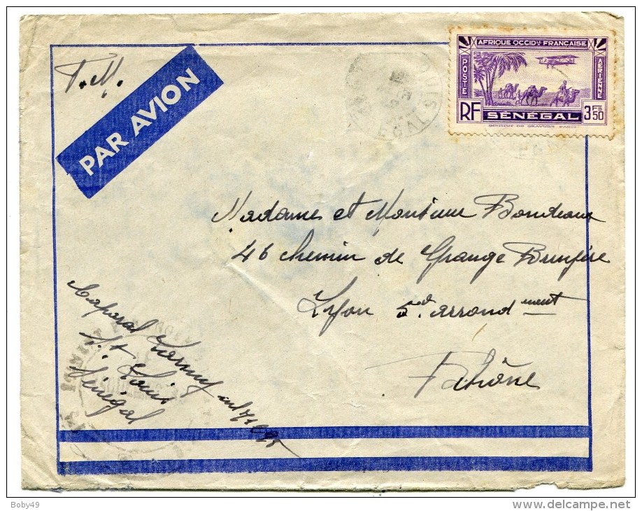 SAINT LOUIS Env. Du 12/06/1942 Avec P.A. N°7 - Storia Postale