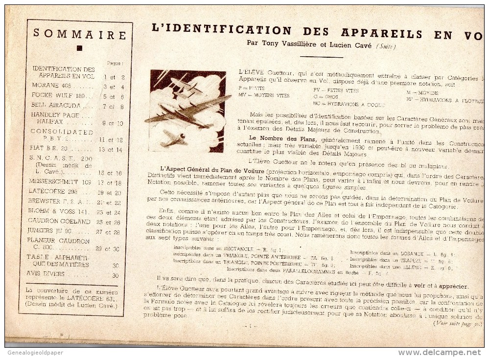 AVIATION - AIR ALBUM N°4- EDITIONS TONY VASSILLIERE - LUCIEN CAVE-MESSERSCHMITT-LATECOERE-MORANE- FOKE WULF-JUNKERS- - Avión