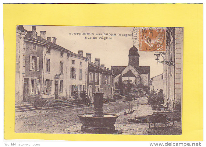 CPA  - MONTHUREUX Sur SAONE - Rue De L´église  - écrite Et Timbrée 1929 - Brochère éditeur - Monthureux Sur Saone