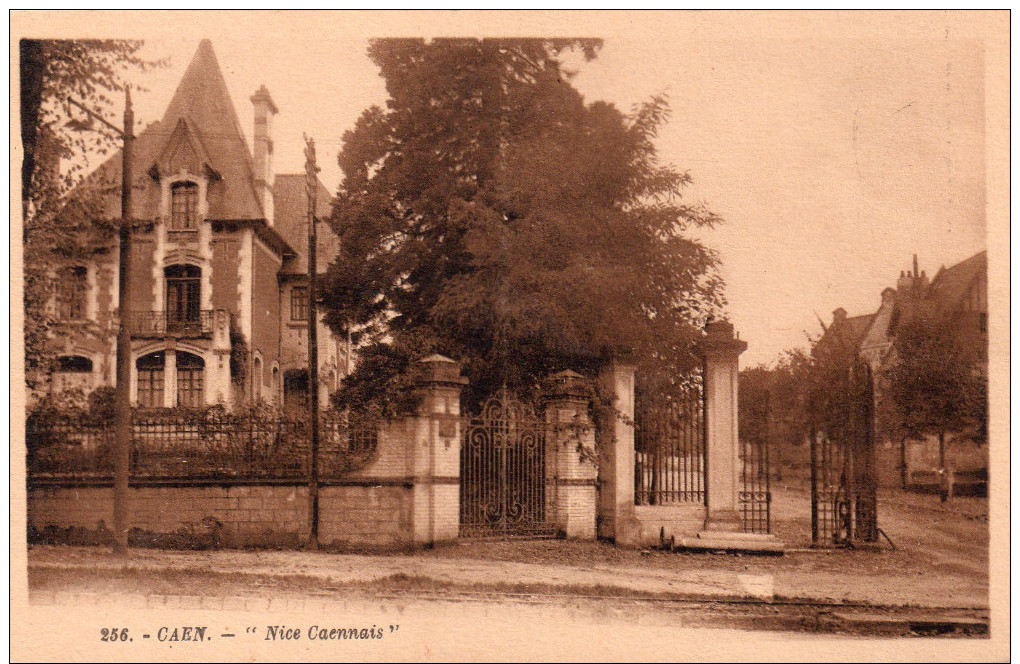 Cpsm ( Genre Cpa Bistre) 14 Caen , Villa Au " Nice Caennais " Rue Caponiere - Caen