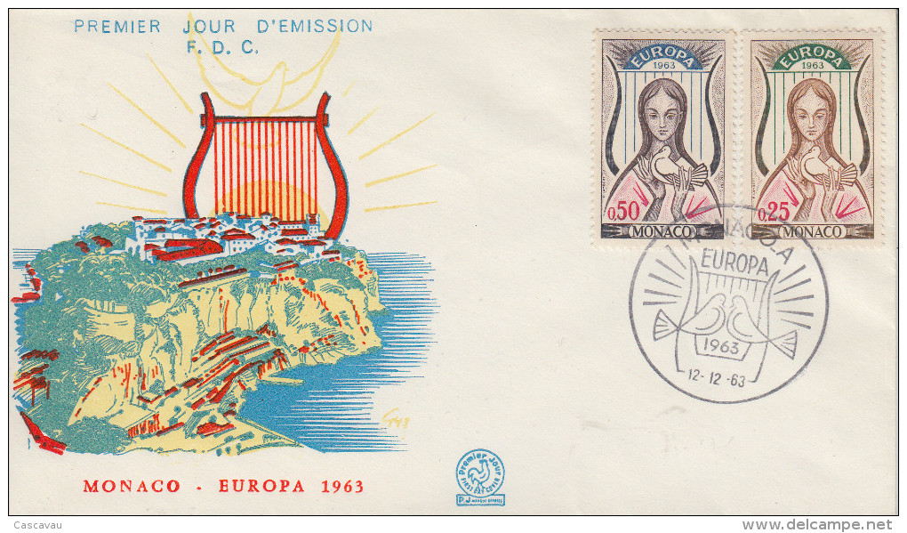 Enveloppe  1er  Jour   MONACO   EUROPA    1963 - 1963