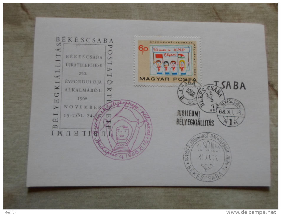 Hungary  Békéscsaba 250 éves - 1968 - FDC     D129134 - Commemorative Sheets